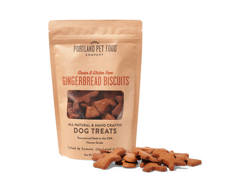 Portland Pet Food Company Grain & Gluten-Free Gingerbread Biscuits Dog Treats (5 oz)