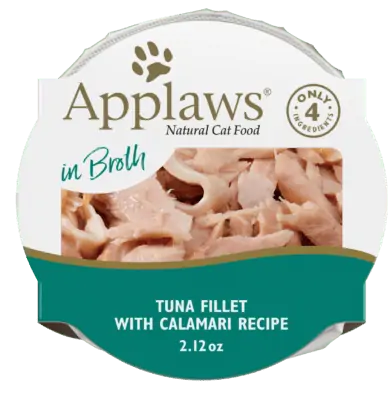 Applaws Natural Wet Cat Food Tuna Fillet with Calamari in Broth Pot
