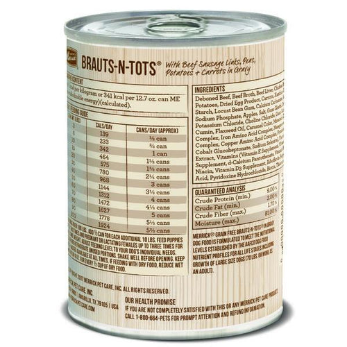 Merrick Grain Free Brauts n Tots Canned Dog Food