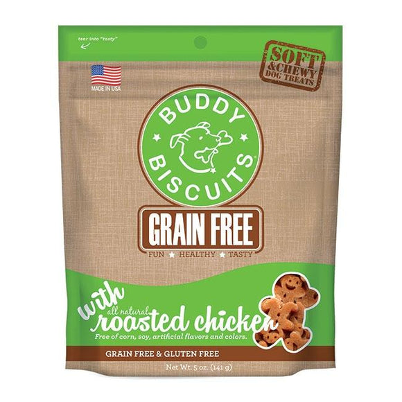 Cloud Star Buddy Biscuits Grain Free Soft and Chewy Roasted Chicken Dog Treats