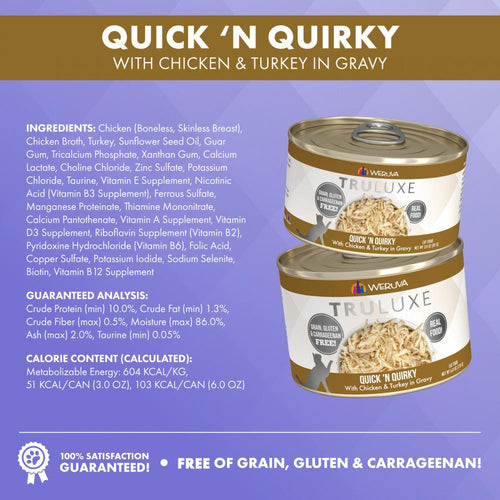 Weruva TRULUXE Quick N Quirky with Chicken and Turkey in Gravy Canned Cat Food