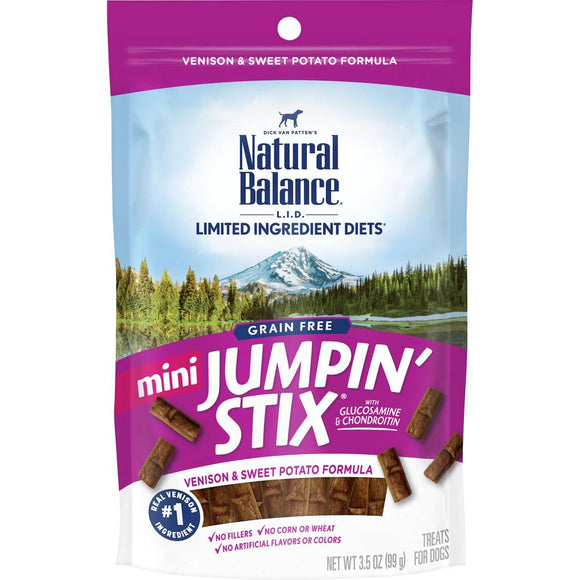 Natural Balance Limited Ingredient Diets Mini Jumpin Stix Venison & Sweet Potato Formula with Glucosamine & Chondroitin Dog Treats