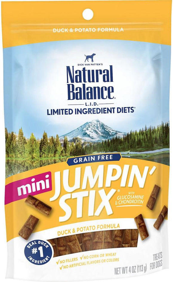 Natural Balance L.I.T. Limited Ingredient Treats Mini Jumpin' Stix Duck & Potato Formula Dog Treats