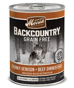 Merrick Backcountry Grain Free Chunky Venison and Beef Canned Dog Food
