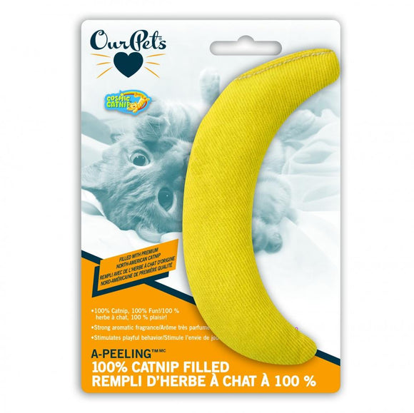 OurPets A-Peeling Banana Catnip Filled Toy