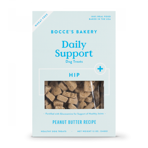 Bocce's Bakery Daily Support Peanut Butter Recipe Functional Hip & Joints Biscuit Dog Treats