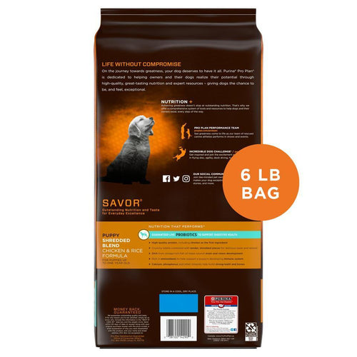 Purina Pro Plan Savor Shredded Chicken & Rice Formula Puppy Dry Dog Food