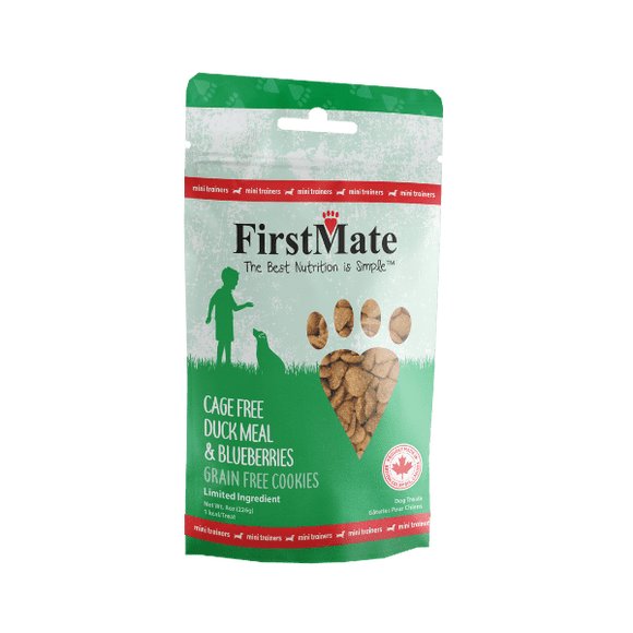 FirstMate Mini Trainers Cage Free Duck Meal & Blueberries Dog Treats