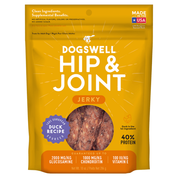 Dogswell Hip & Joint Jerky Treats, Duck Recipe