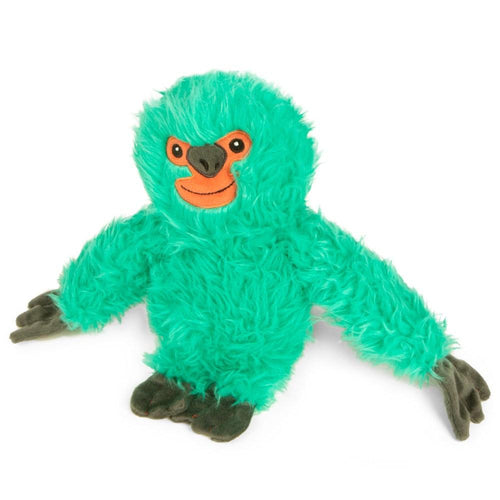 GoDog Fuzzy Sloth Chew Guard Squeaky Plush Dog Toy