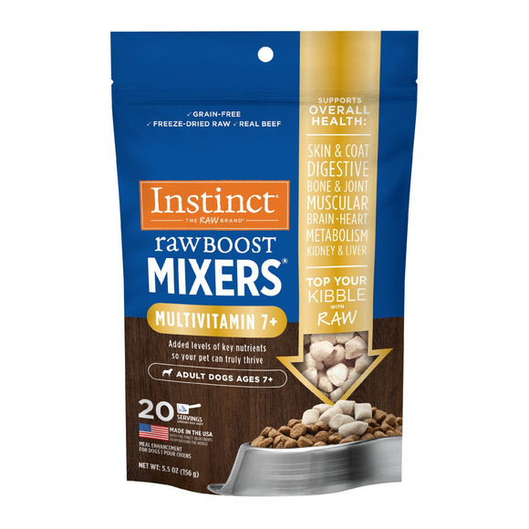 Instinct Raw Boost Mixers Multivitamin for Adult Dogs Ages 7+ Freeze-Dried Food Topper