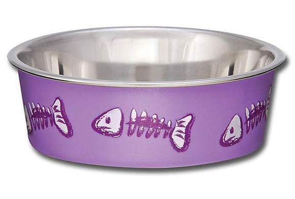 Loving Pets Bella Bowl Fish Skeleton Design - Lilac