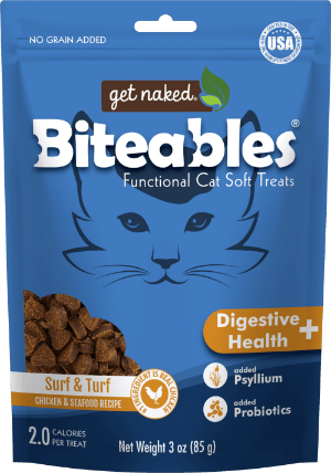 Get Naked® Biteables® Digestive Health+ Functional Cat Soft Treats Surf & Turf Flavor