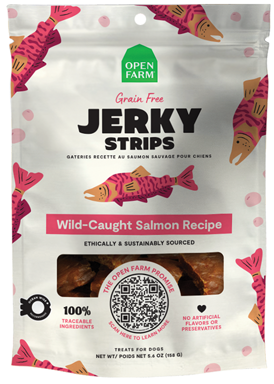 Open Farm Grain-Free Wild-Caught Salmon Jerky Strips