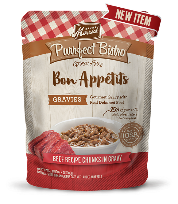Merrick Purrfect Bistro Bon Appétits Beef Recipe Chunks in Gravy Cat Food