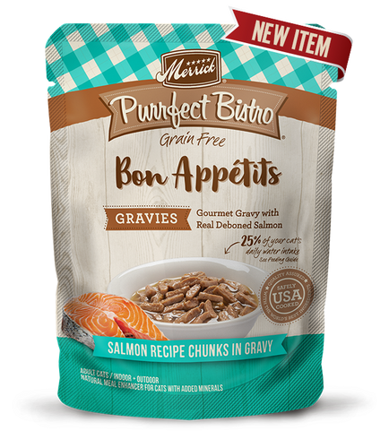 Merrick Purrfect Bistro Bon Appétits Salmon Recipe Chunks in Gravy Cat Food