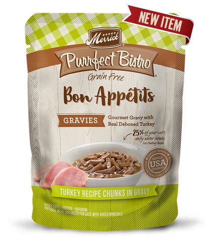 Merrick Purrfect Bistro Bon Appétits Turkey Recipe Chunks in Gravy