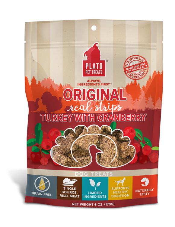 Plato Real Strips Turkey With Cranberry Meat Bar Dog Treats