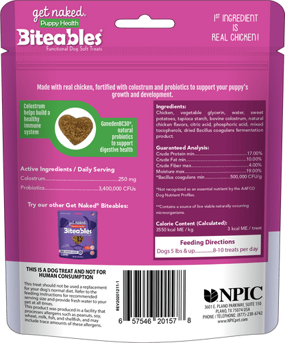 Get Naked® Biteables® Puppy Health Functional Soft Treats Chicken Recipe