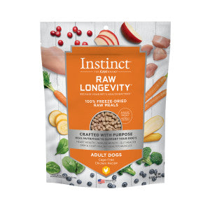 Instinct Raw Longevity 100% Freeze-Dried Raw Meals Cage-Free Chicken Recipe For Adult Dogs
