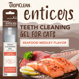 TropiClean Enticers Seafood Medley Flavor Teeth Cleaning Gel For Cats