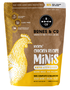 Bones & Co. Kickin' Chicken Recipe Raw Frozen Mini Patties Dog Food