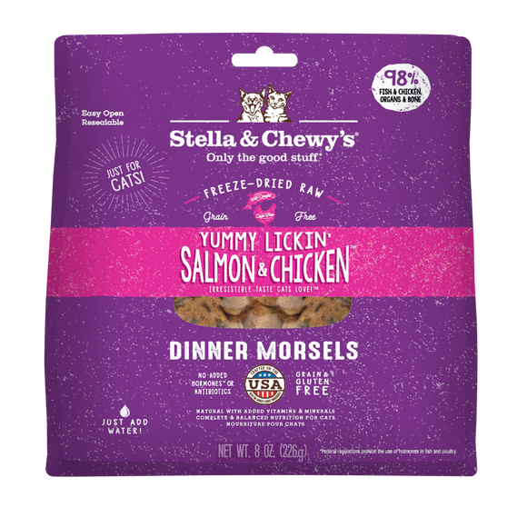Stella & Chewy's Yummy Lickin' Salmon & Chicken Freeze-Dried Morsels Cat Food