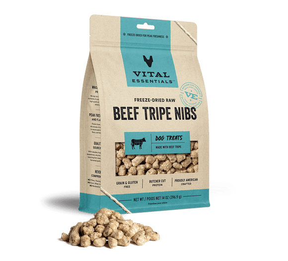 Vital Essentials Freeze Dried Raw Beef Tripe Nibs Dog Treats