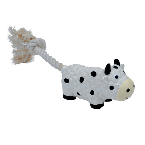 Coastal Pet Lil Pals Cow Latex & Rope Toy