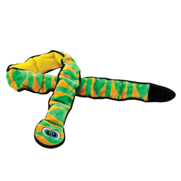 Outward Hound Invincibles Green Snake Plush Dog Toy