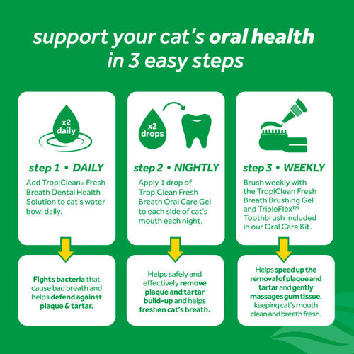 TropiClean Fresh Breath Oral Care Kit for Cats