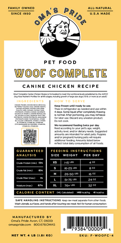 Oma's Pride Woof Complete Canine Chicken Recipe