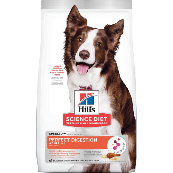 Hill's® Science Diet® Adult Perfect Digestion Chicken, Barley & Whole Oats Recipe Dog Food (12 Lb)