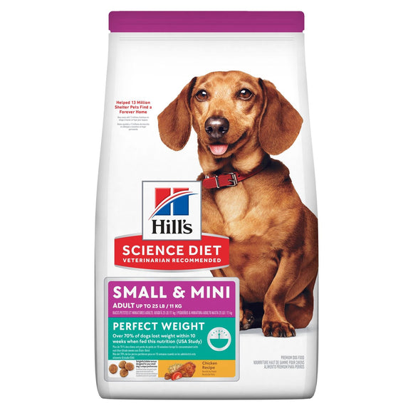 Hill's Science Diet Adult Perfect Weight Small & Mini Chicken Recipe Dog Food (12.5 LB)