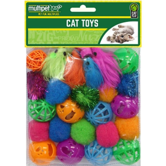 MULTIPET BALL & MICE CAT TOY VALUE PACK